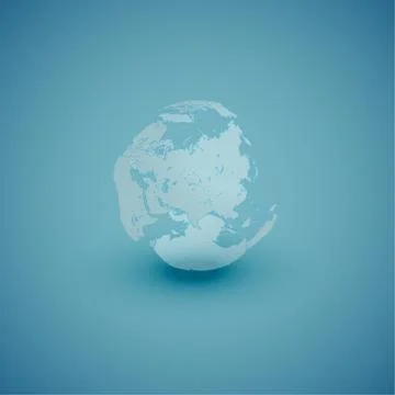 Light world globe map on blue background, vector illustration Stock Illustration