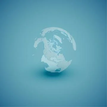 Light world globe map on blue background, vector illustration Stock Illustration