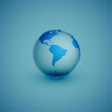 Light world globe map on blue background, vector illustration 스톡 일러스트