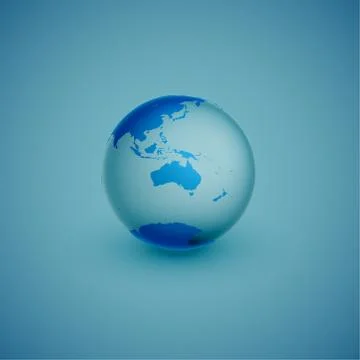 Light world globe map on blue background, vector illustration Stock Illustration