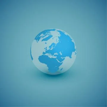 Light world globe map on blue background, vector illustration Illustrazione stock