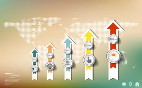 Light World map with pointer marks -  communication concept Stock Illustration