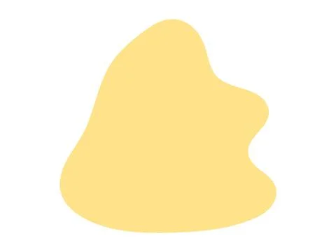 Light yellow abstract blob graphic, Pastel yellow organic shape vector, Minim Illustrazione stock