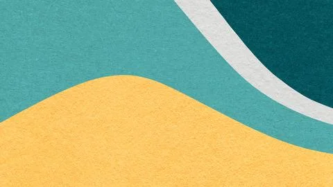 Light yellow abstract fluid wavy layered textured paper background with cya.. Stock Illustration