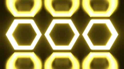 Light Yellow Alternating Flashing Strobes Hexagons Background VJ Loop l 4K Stock Footage 305550314