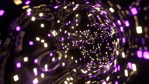 Light Yellow and Purple Abstract Liquid Tunnel with Neon Lights Background V Stock Footage 314370682