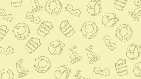 Light yellow background with a beach vacation theme. Stock Footage 321319846