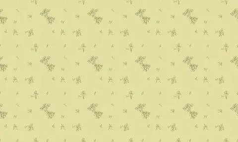 Light yellow background with small green floral pattern Stock Illustration