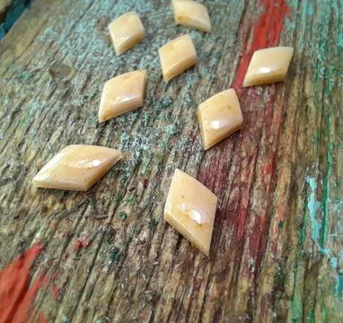 Light yellow cabochons Stock Photos