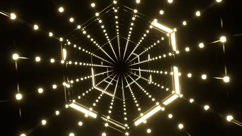 Light Yellow Dots and Energy Lines Radial Perspective Background VJ Loop in  Stock Footage 344098240
