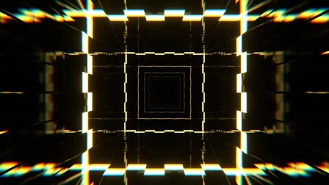 Light Yellow Glitch Corridor Eternal System Flicker Background VJ Loop in 4K Vidéo 341669574