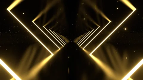 Light Yellow Glowing Lines Corridor with Dust Particles Background VJ Loop i Stockbeeldmateriaal 341676189