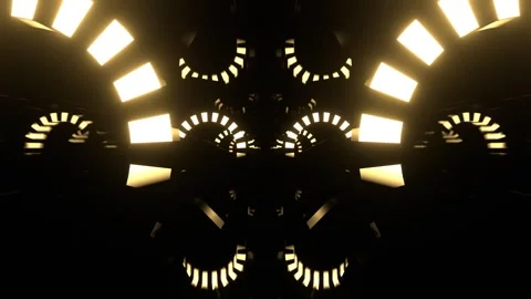 Light Yellow Huge Rotating Gears with Neon Elements Background VJ Loop in 4K Stock Footage 341675159
