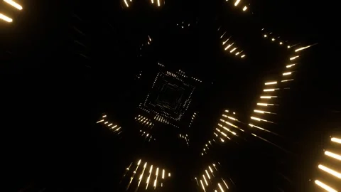 Light Yellow Neon Equalizer in a Square Tunnel Background VJ Loop in 4K Stockbeeldmateriaal 328357789