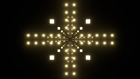 Light Yellow Neon Flashing Dots and Glowing Cubes Background VJ Loop in 4K Stock Footage 328357887