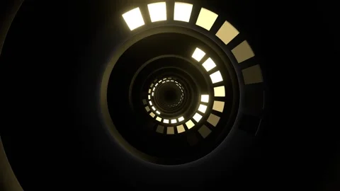 Light Yellow Neon Slow Strobe Rings Background VJ Loop in 4K Stock Footage 277589666