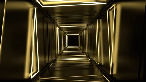 Light Yellow Neon Strobe Triangles Tunnel Background VJ Loop in 4K Stock Footage 277866389