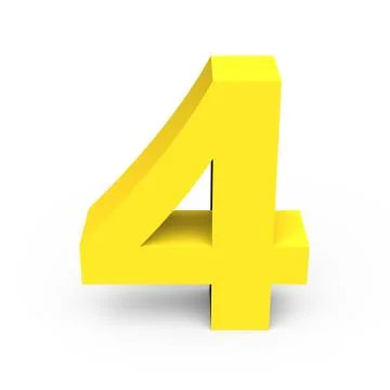 Light yellow number 4 Stock Illustration