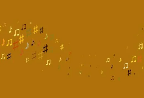 Light Yellow, Orange vector backdrop with music notes. Illustrazione stock
