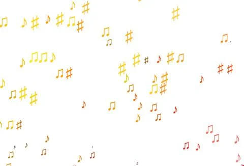 Light Yellow, Orange vector backdrop with music notes. Illustrazione stock