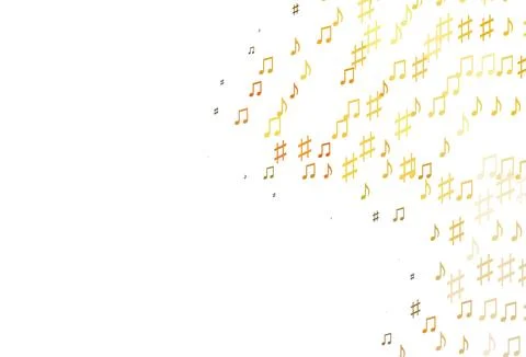 Light Yellow, Orange vector backdrop with music notes. Illustrazione stock