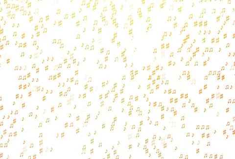 Light Yellow, Orange vector backdrop with music notes. Illustrazione stock