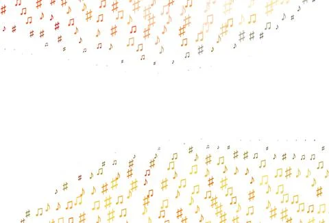 Light Yellow, Orange vector backdrop with music notes. Illustrazione stock