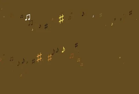 Light Yellow, Orange vector background with music symbols. Illustrazione stock