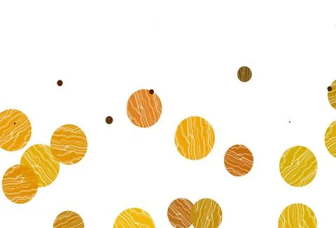 Light yellow, orange vector background with bubbles. Illustrazione stock