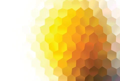 Light Yellow, Orange vector background with hexagons. Stock Illustration