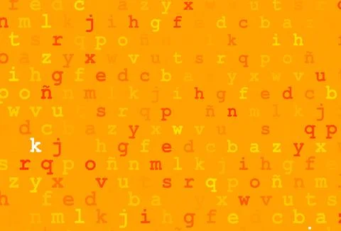 Light yellow, orange vector background with signs of alphabet. Stock Illustration