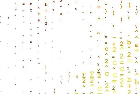 Light Yellow, Orange vector cover with math elements. Illustrazione stock