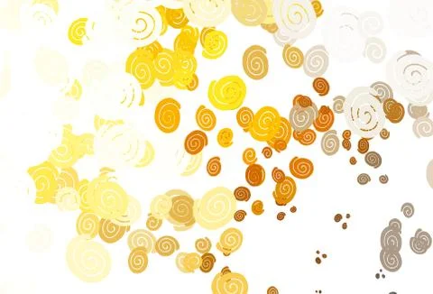 Light Yellow, Orange vector pattern with bubble shapes. Stock Illustration