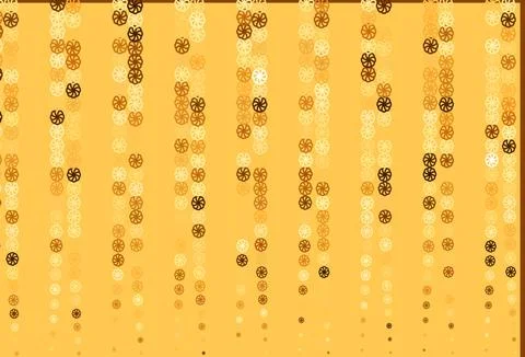 Light Yellow, Orange vector pattern with christmas snowflakes. 스톡 일러스트
