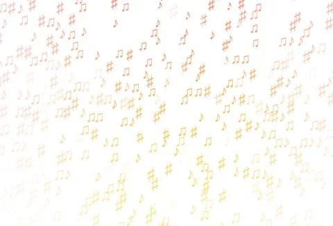 Light Yellow, Orange vector pattern with music elements. Illustrazione stock