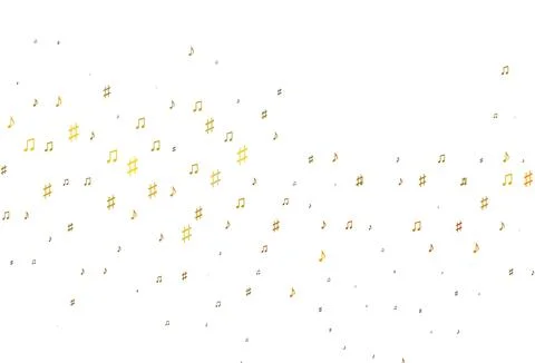 Light Yellow, Orange vector pattern with music elements. Stock Illustration