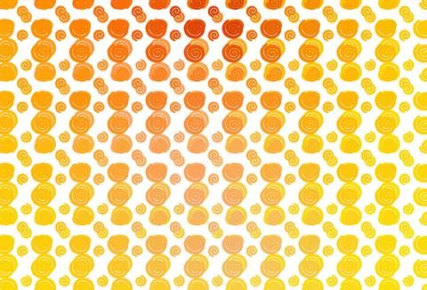 Light Yellow, Orange vector pattern with curved circles. Stock Illustration