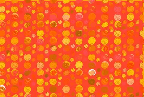 Light Yellow, Orange vector pattern with bubble shapes. イラスト素材