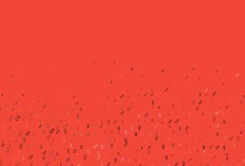 Light yellow, orange vector pattern with gender elements. イラスト素材