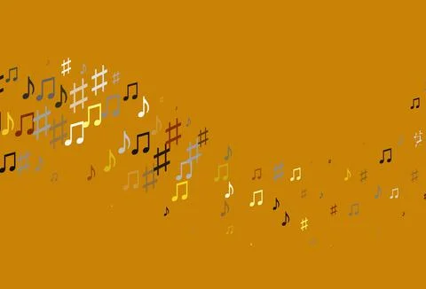 Light Yellow, Orange vector pattern with music elements. Illustrazione stock