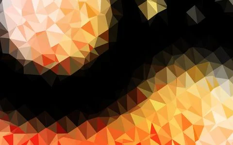 Light Yellow, Orange vector shining triangular pattern. Stock Illustration