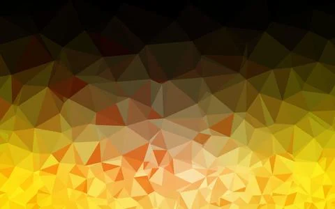 Light Yellow, Orange vector shining triangular pattern. Stock Illustration