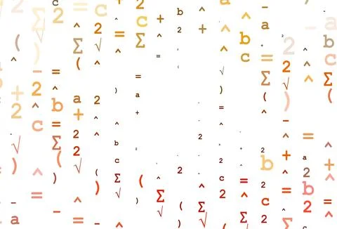 Light Yellow, Orange vector template with math simbols. Stockillustratie