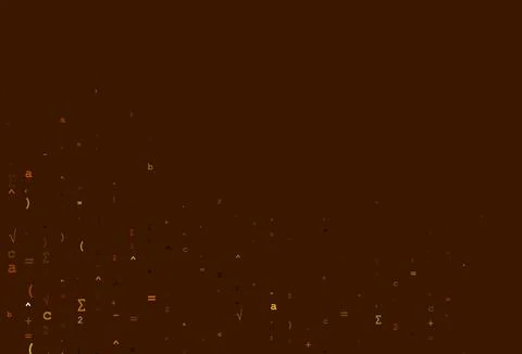 Light Yellow, Orange vector template with math simbols. Illustrazione stock