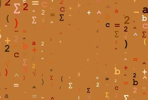 Light Yellow, Orange vector template with math simbols. Illustrazione stock