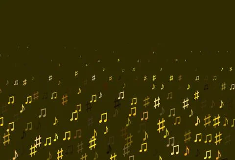 Light Yellow, Orange vector texture with musical notes. Illustrazione stock