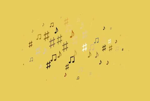 Light Yellow, Orange vector texture with musical notes. Illustrazione stock
