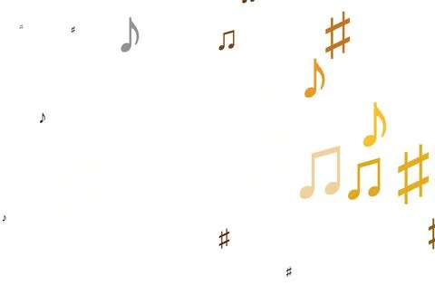Light Yellow, Orange vector texture with musical notes. Illustrazione stock