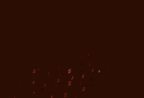 Light Yellow, Orange vector texture with musical notes. Illustrazione stock