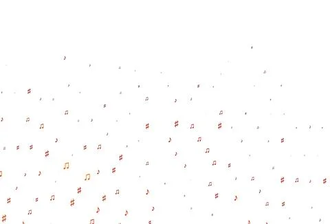 Light Yellow, Orange vector texture with musical notes. Illustrazione stock